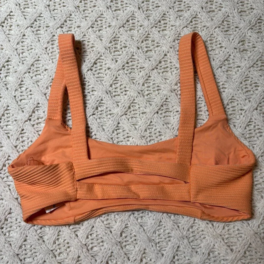 L*Space Jess Bikini Top – Orange Textured Swimwear‎ – Women’s D - NWOT